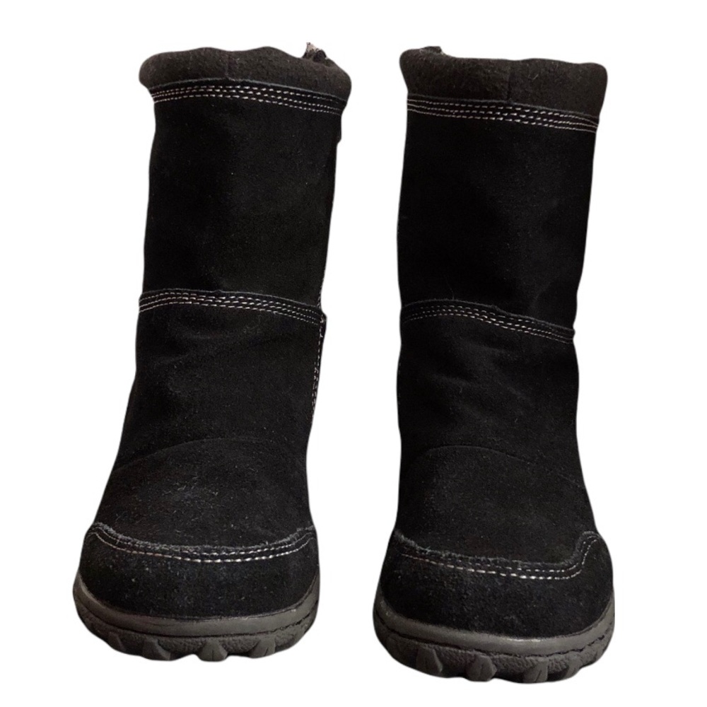 Khombu 7 Suede Leather JW-2591 Zip Faux Fur Ankle Boots Black Lined Warm Rubber